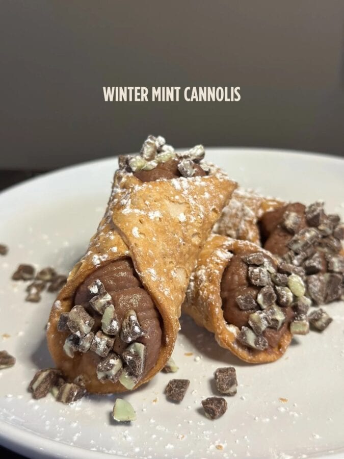 Winter Mint Cannolis
