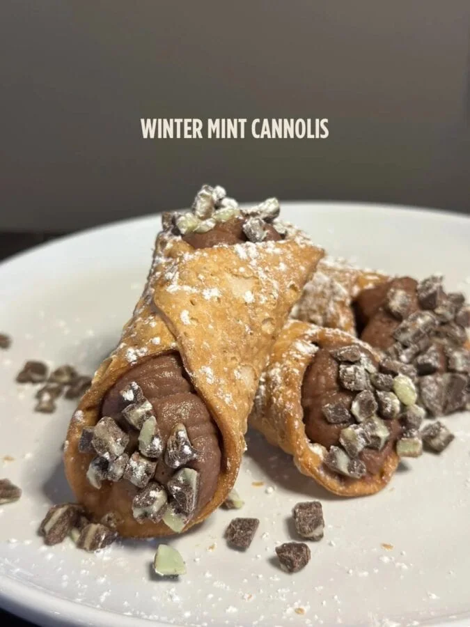 Winter Mint Cannolis